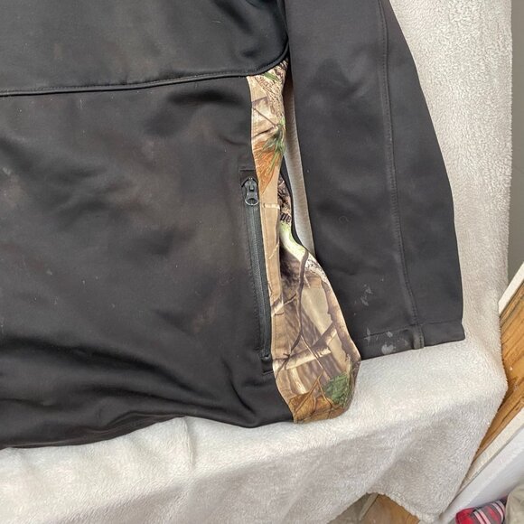 Realtree Mens Softshell Jacket 2XL (50-52) Black Camo Full Zip Hunting Outdoors - Picture 7 of 9